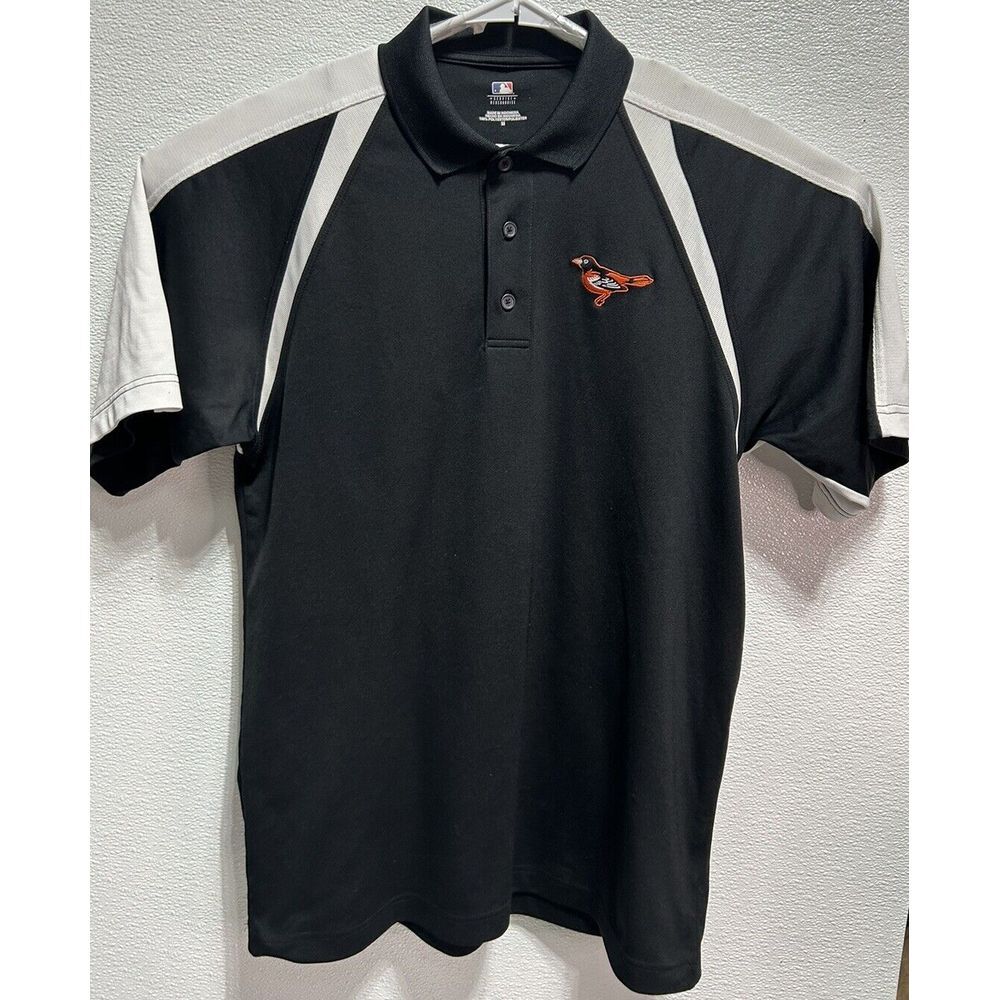 Baltimore Orioles MLB Short Sleeve Polo Shirt Black‎ White Size Medium